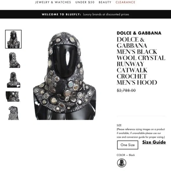 DOLCE & GABBANA Exclusive Runway Only Mens Headpiece